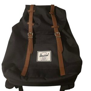 Herschel Supply Company Black Laptop Bag with Brown Straps